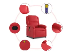 Poltrona de massagens reclinável couro artificial vermelho SHL580330