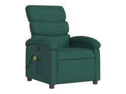 Poltrona de massagens reclinável tecido verde-escuro SHL233845
