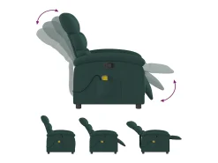 Poltrona de massagens reclinável tecido verde-escuro SHL233845