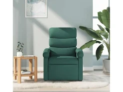 Poltrona de massagens reclinável tecido verde-escuro SHL233845