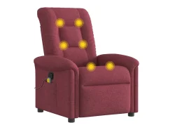 Poltrona de massagens reclinável tecido vermelho tinto SHL948130