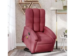 Poltrona de massagens reclin. elevatória tecido vermelho tinto SHL992427
