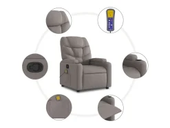 Poltrona de massagens reclinável tecido cinzento-acastanhado SHL514697