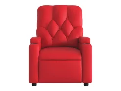 Poltrona de massagens reclinável couro artificial vermelho SHL172234