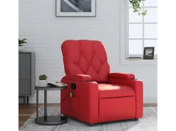 Poltrona de massagens reclinável couro artificial vermelho SHL172234