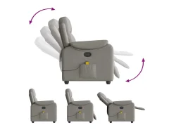 Poltrona de massagens reclinável tecido cinzento-acastanhado SHL407613