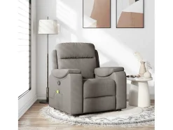 Poltrona de massagens reclinável tecido cinzento-acastanhado SHL407613