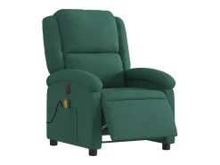 Poltrona de massagens reclinável elétrica veludo verde-escuro SHL994427
