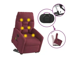 Poltrona de massagens reclin. elevatória tecido vermelho tinto SHL219765
