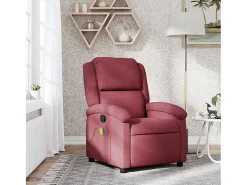 Poltrona de massagens reclinável tecido vermelho tinto SHL143363
