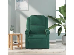 Poltrona de massagens reclinável veludo verde-escuro SHL800825