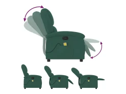 Poltrona de massagens reclinável veludo verde-escuro SHL800825