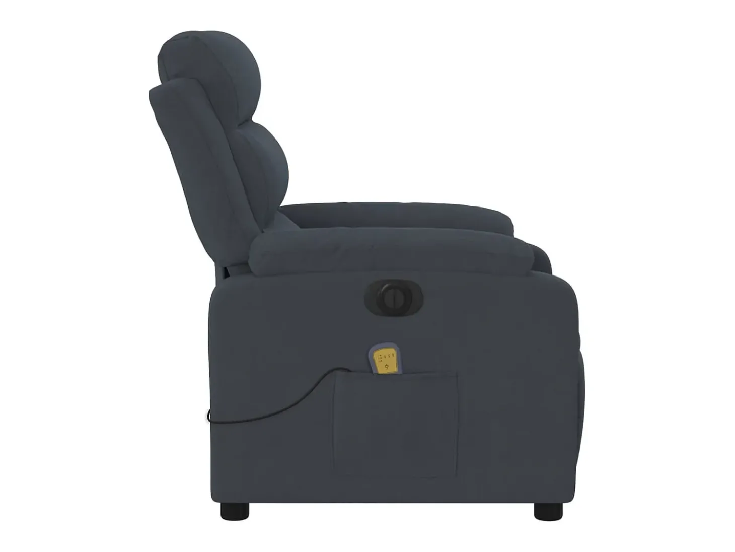 Poltrona de massagens reclinável elétrica veludo cinza-escuro SHL531325