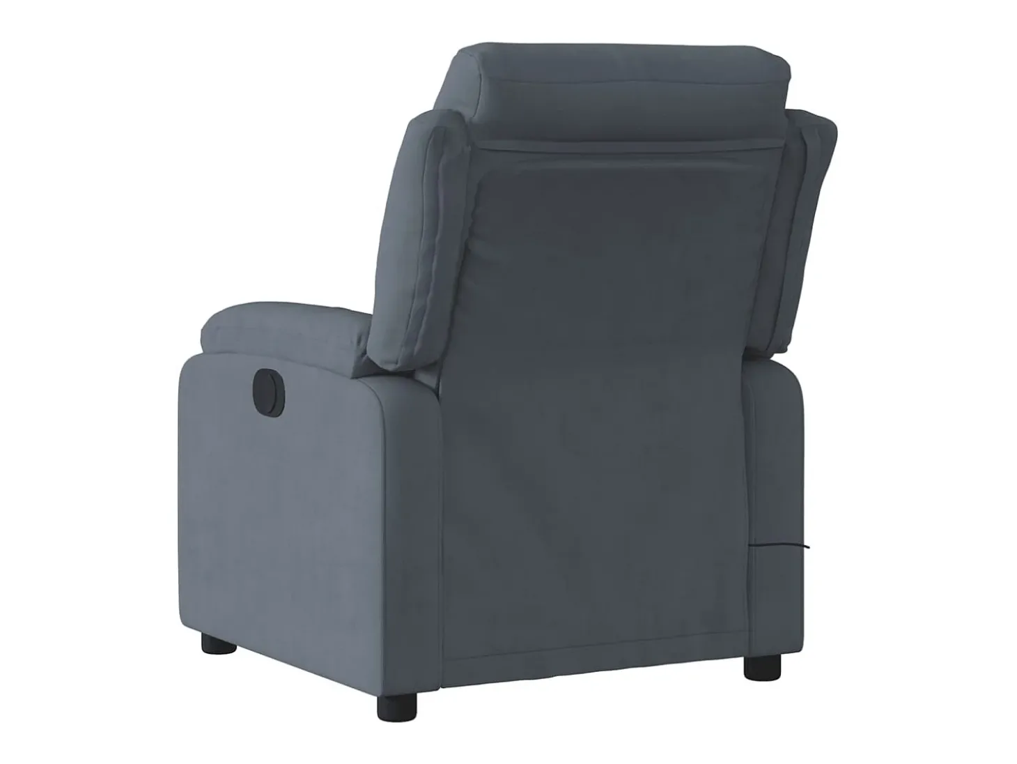 Poltrona de massagens reclinável elétrica veludo cinza-escuro SHL531325