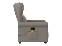 Poltrona de massagens reclinável tecido cinzento-acastanhado SHL55617