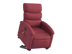 Poltrona de massagens reclin. elevatória tecido vermelho tinto SHL261249
