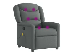 Poltrona de massagens reclinável tecido cinzento-escuro SHL948005