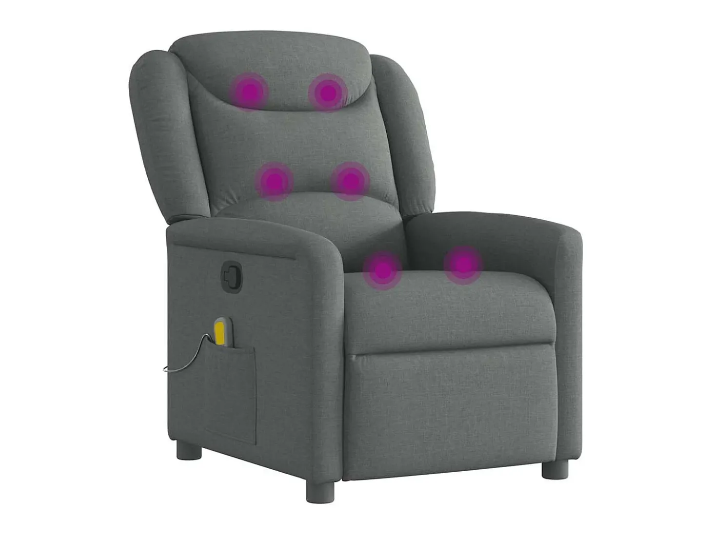 Poltrona de massagens reclinável tecido cinzento-escuro SHL948005