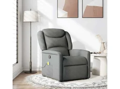 Poltrona de massagens reclinável tecido cinzento-escuro SHL948005