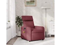 Poltrona de massagens reclinável tecido vermelho tinto SHL742077