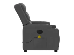 Poltrona de massagens reclinável tecido cinzento-escuro SHL888206
