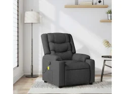 Poltrona de massagens reclinável tecido cinzento-escuro SHL888206