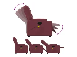 Poltrona de massagens reclinável tecido vermelho tinto SHL192238