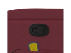 Poltrona de massagens reclinável tecido vermelho tinto SHL192238
