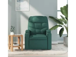 Poltrona de massagens reclinável tecido verde-escuro SHL556167