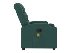 Poltrona de massagens reclinável tecido verde-escuro SHL556167