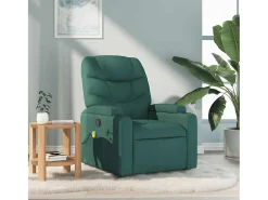 Poltrona de massagens reclinável tecido verde-escuro SHL556167