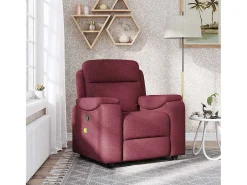 Poltrona de massagens reclinável tecido vermelho tinto SHL100143