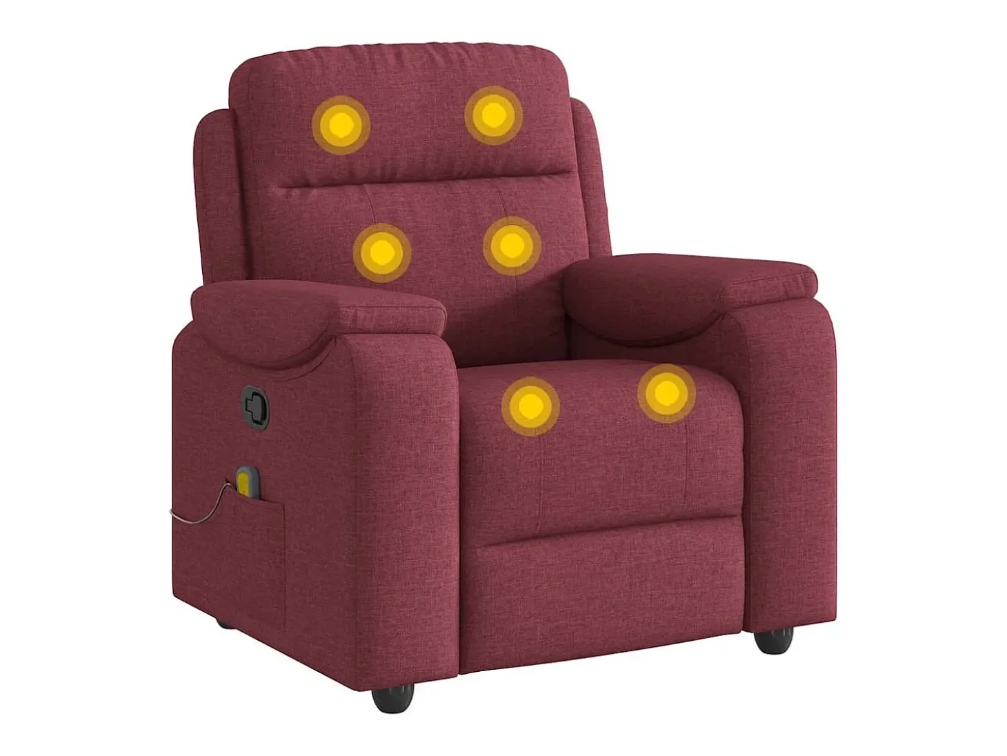 Poltrona de massagens reclinável tecido vermelho tinto SHL100143