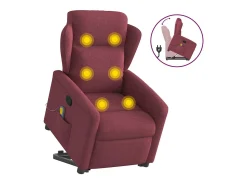 Poltrona de massagens reclin. elevatória tecido vermelho tinto SHL69840