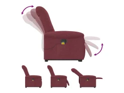Poltrona de massagens reclin. elevatória tecido vermelho tinto SHL437090