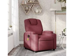 Poltrona de massagens reclinável tecido vermelho tinto SHL582282