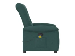 Poltrona de massagens reclinável tecido verde-escuro SHL389662