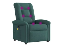 Poltrona de massagens reclinável tecido verde-escuro SHL389662