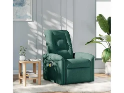Poltrona de massagens reclinável tecido verde-escuro SHL389662