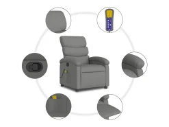 Poltrona de massagens reclinável tecido cinzento-escuro SHL473393