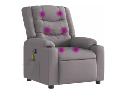 Poltrona de massagens reclinável tecido cinzento-acastanhado SHL463547