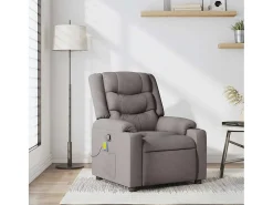 Poltrona de massagens reclinável tecido cinzento-acastanhado SHL463547