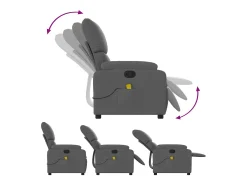 Poltrona de massagens reclinável tecido cinzento-escuro SHL147962