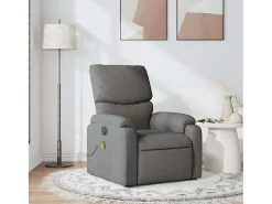 Poltrona de massagens reclinável tecido cinzento-escuro SHL147962