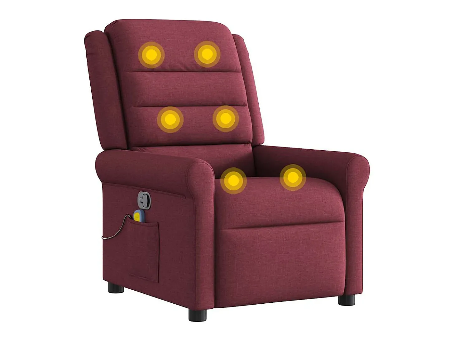 Poltrona de massagens reclinável tecido vermelho tinto SHL116899