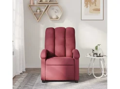 Poltrona de massagens reclinável tecido vermelho tinto SHL963450
