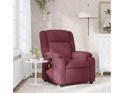 Poltrona de massagens reclinável tecido vermelho tinto SHL939102