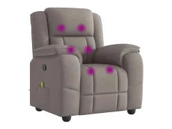Poltrona de massagens reclinável tecido cinzento-acastanhado SHL459951