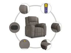 Poltrona de massagens reclinável tecido cinzento-acastanhado SHL459951