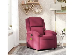 Poltrona de massagens reclinável veludo vermelho tinto SHL186620